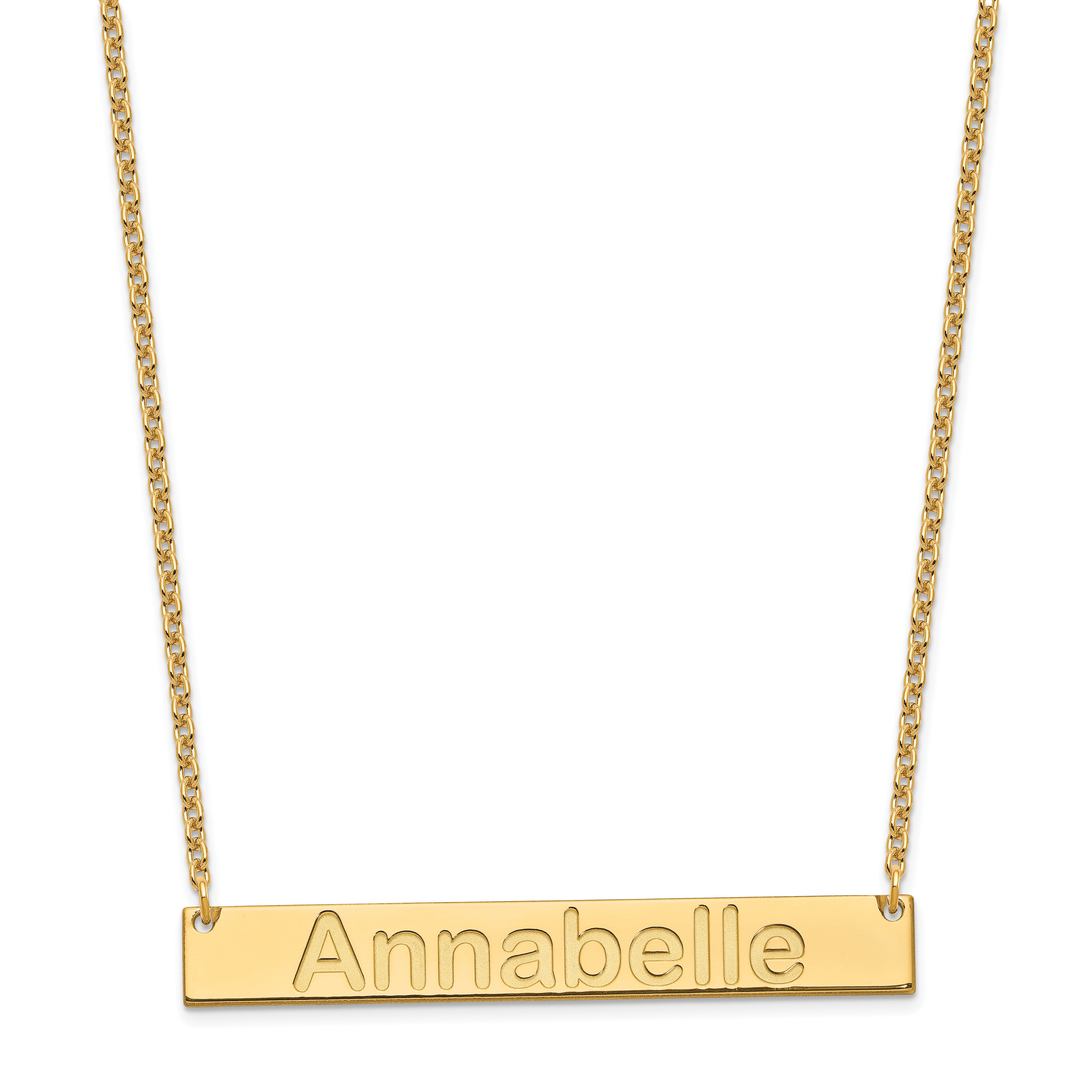 Gold Plated Sterling Silver/Gold Large Arial Rounded Bar Necklace