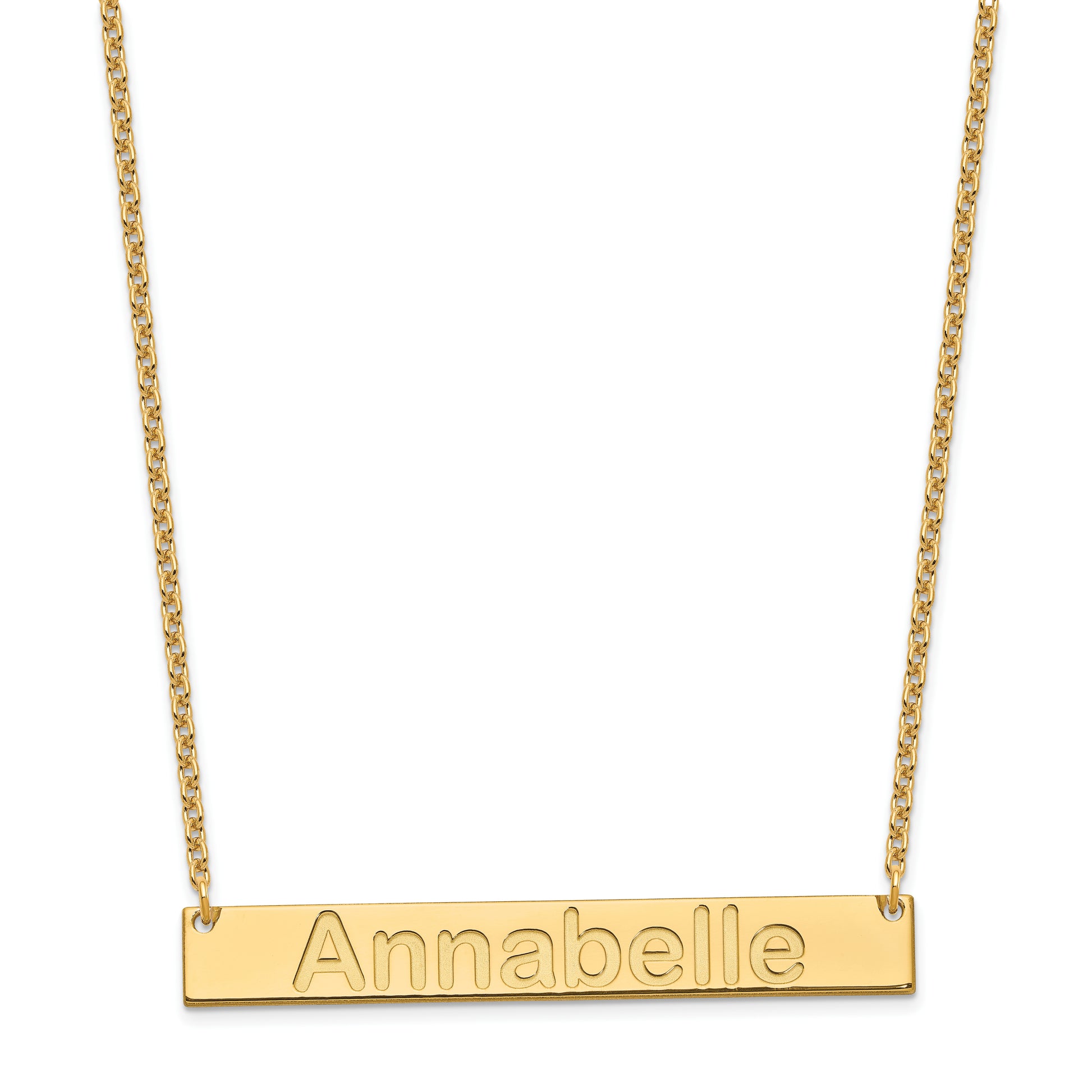 Gold Plated Sterling Silver/Gold Large Arial Rounded Bar Necklace