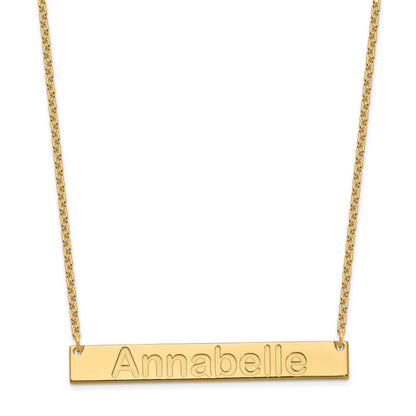 Gold Plated Sterling Silver/Gold Large Arial Rounded Bar Necklace