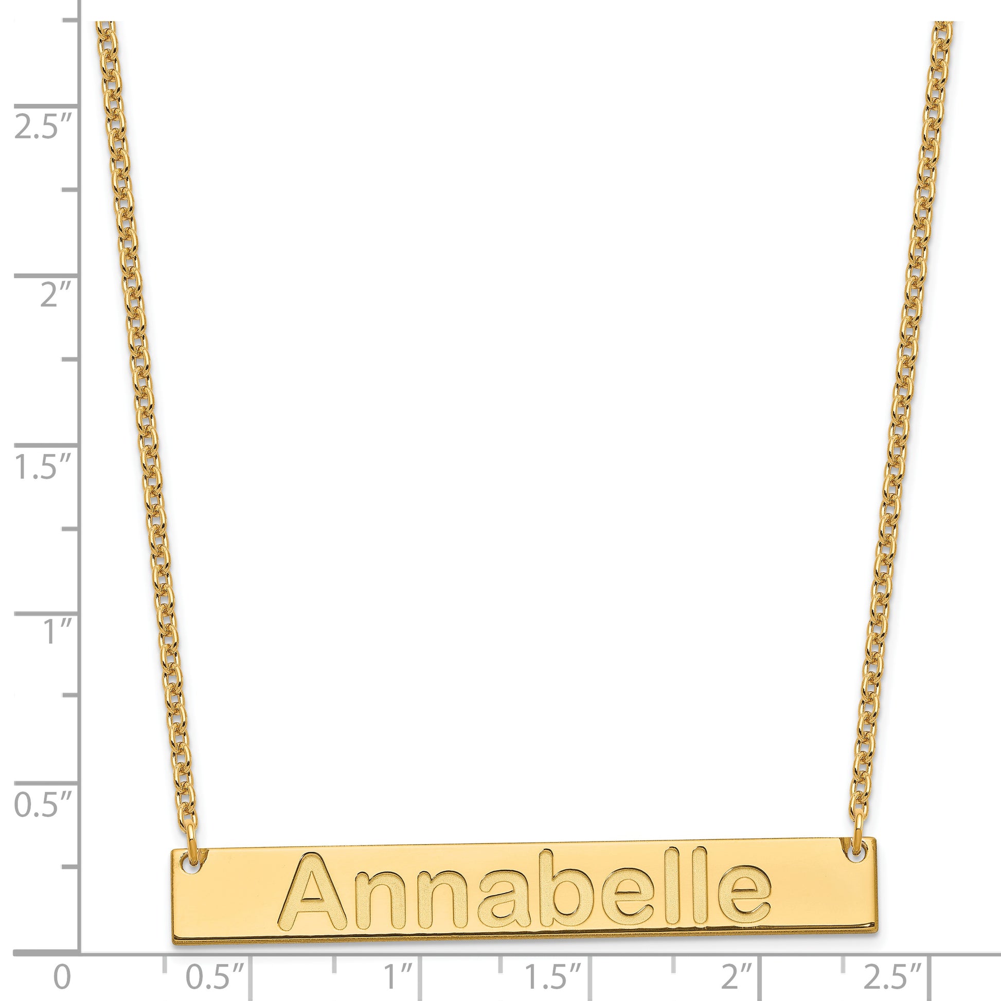 Gold Plated Sterling Silver/Gold Large Arial Rounded Bar Necklace
