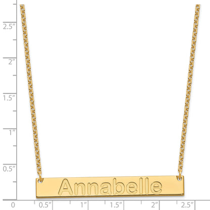 Gold Plated Sterling Silver/Gold Large Arial Rounded Bar Necklace
