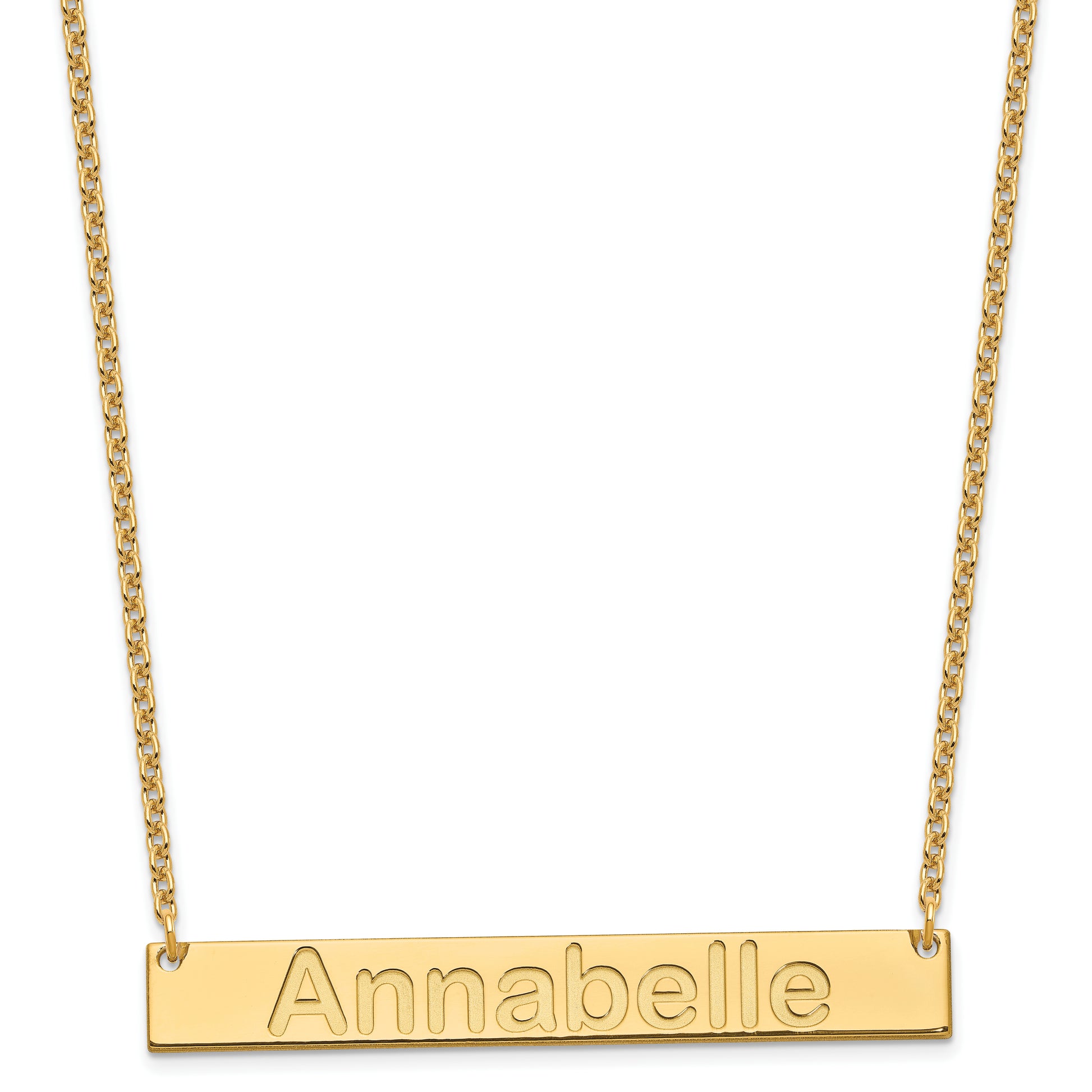 Gold Plated Sterling Silver/Gold Large Arial Rounded Bar Necklace
