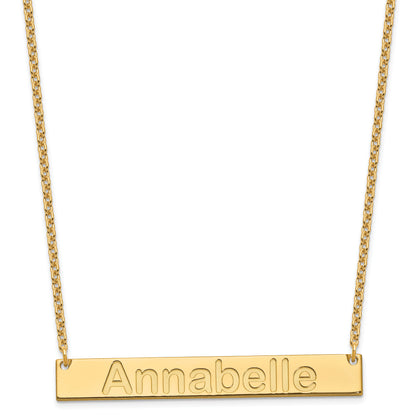 Gold Plated Sterling Silver/Gold Large Arial Rounded Bar Necklace