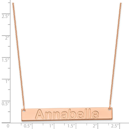 14K Rose Gold Large Arial Rounded Bar Necklace