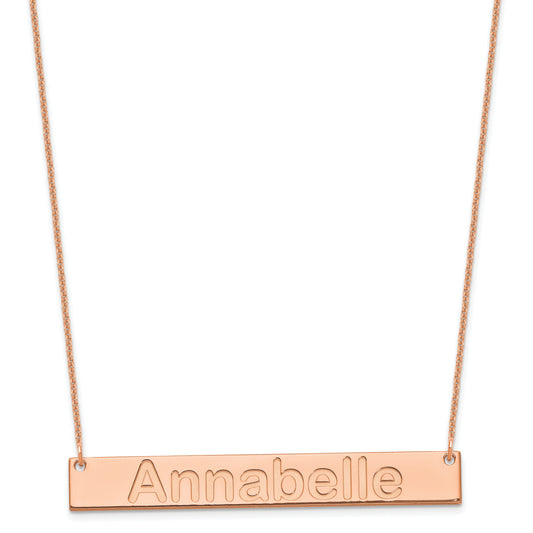 14K Rose Gold Large Arial Rounded Bar Necklace