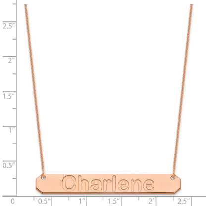 14K Rose Gold Large Arial Rounded Bar Necklace