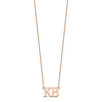 14K Rose Gold Large 2 Initial Necklace