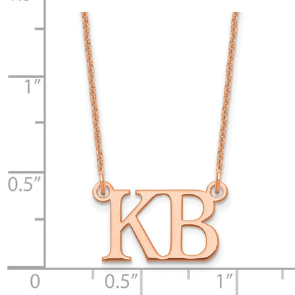 14K Rose Gold Large 2 Initial Necklace