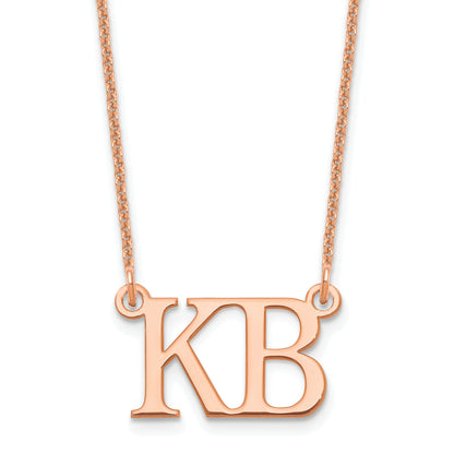 14K Rose Gold Large 2 Initial Necklace