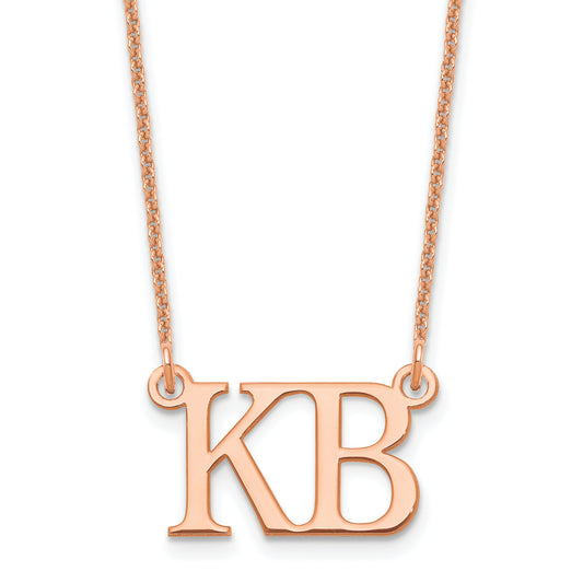 14K Rose Gold Large 2 Initial Necklace