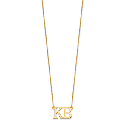 14K Yellow Gold Large 2 Initial Necklace