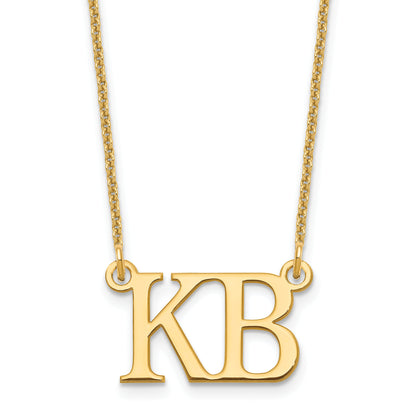 14K Yellow Gold Large 2 Initial Necklace
