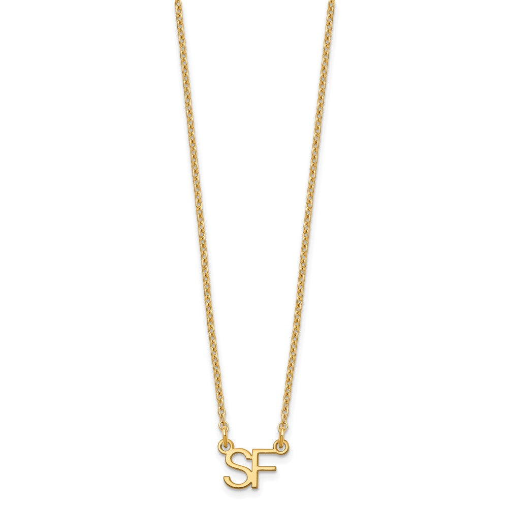 Gold Plated Sterling Silver/Gold Small 2 Initial Necklace