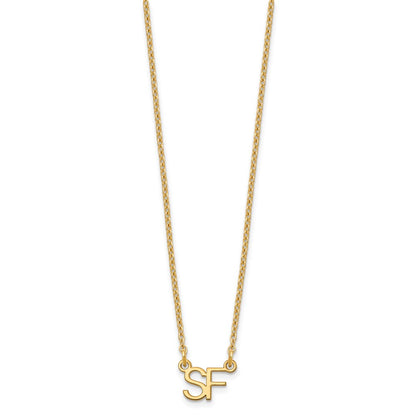 Gold Plated Sterling Silver/Gold Small 2 Initial Necklace
