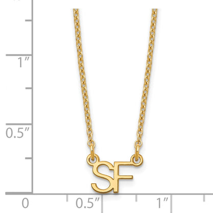 Gold Plated Sterling Silver/Gold Small 2 Initial Necklace