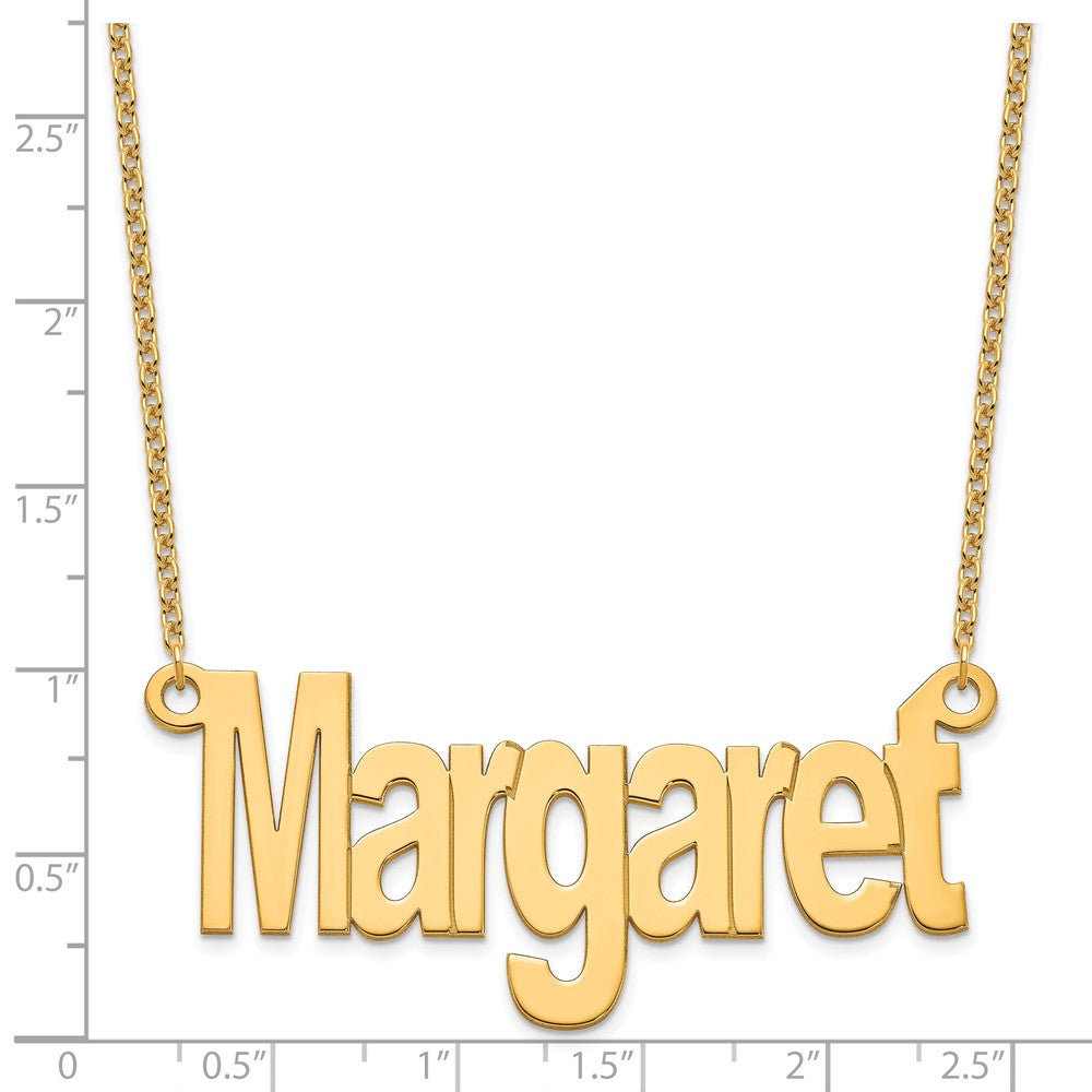 Gold Plated Sterling Silver/Gold Large Name Plate Necklace