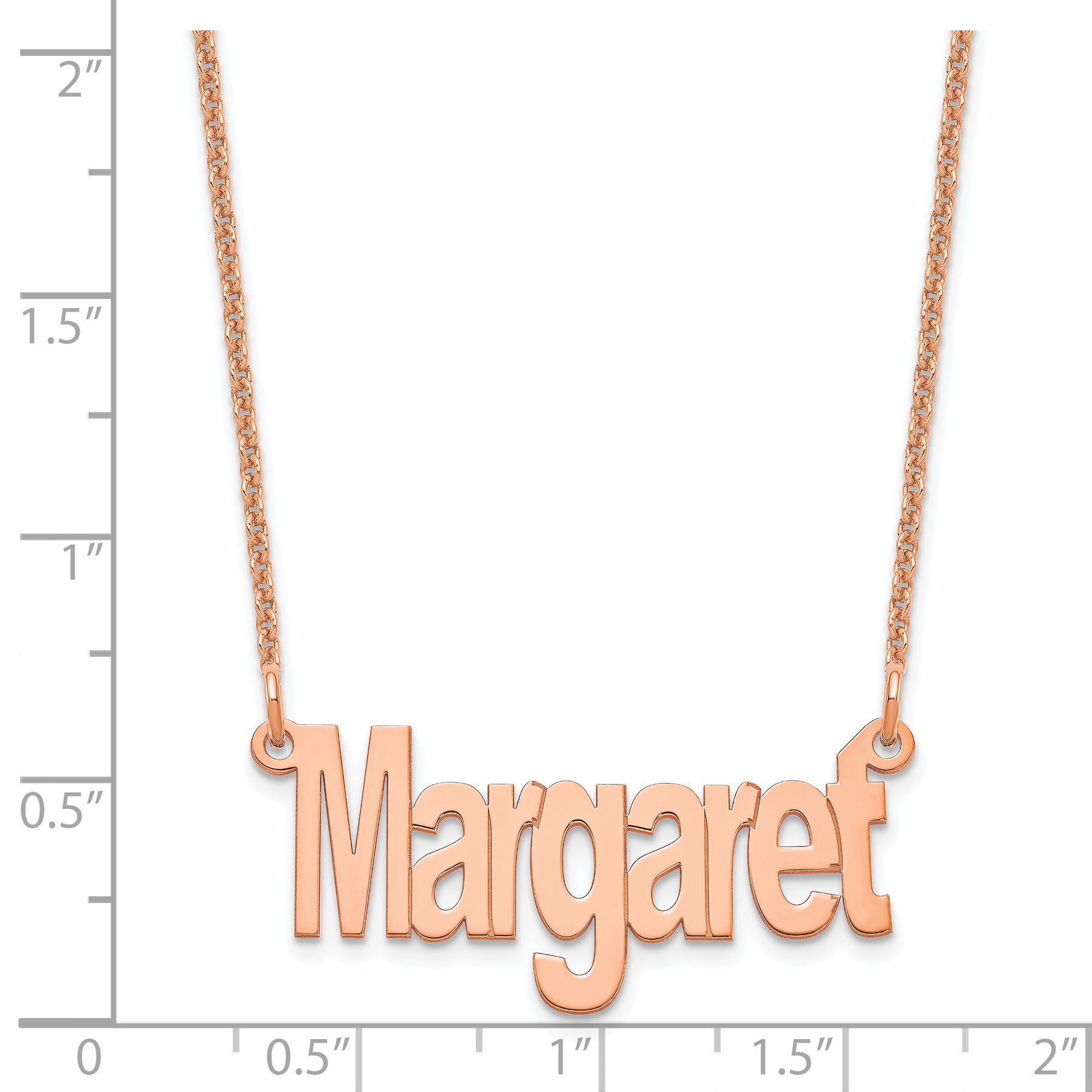 14K Rose Gold Small Name Plate Necklace
