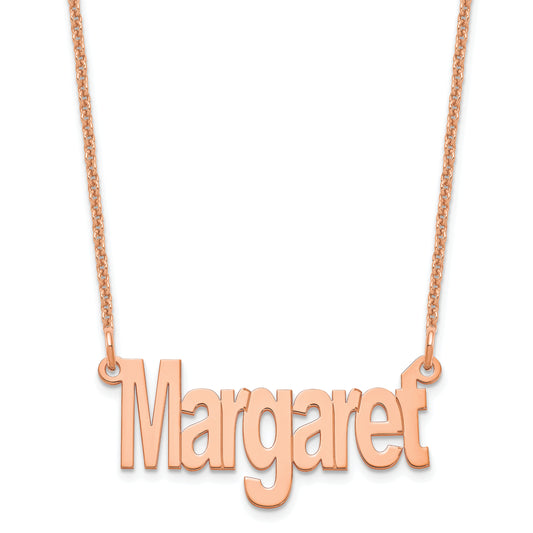 14K Rose Gold Small Name Plate Necklace