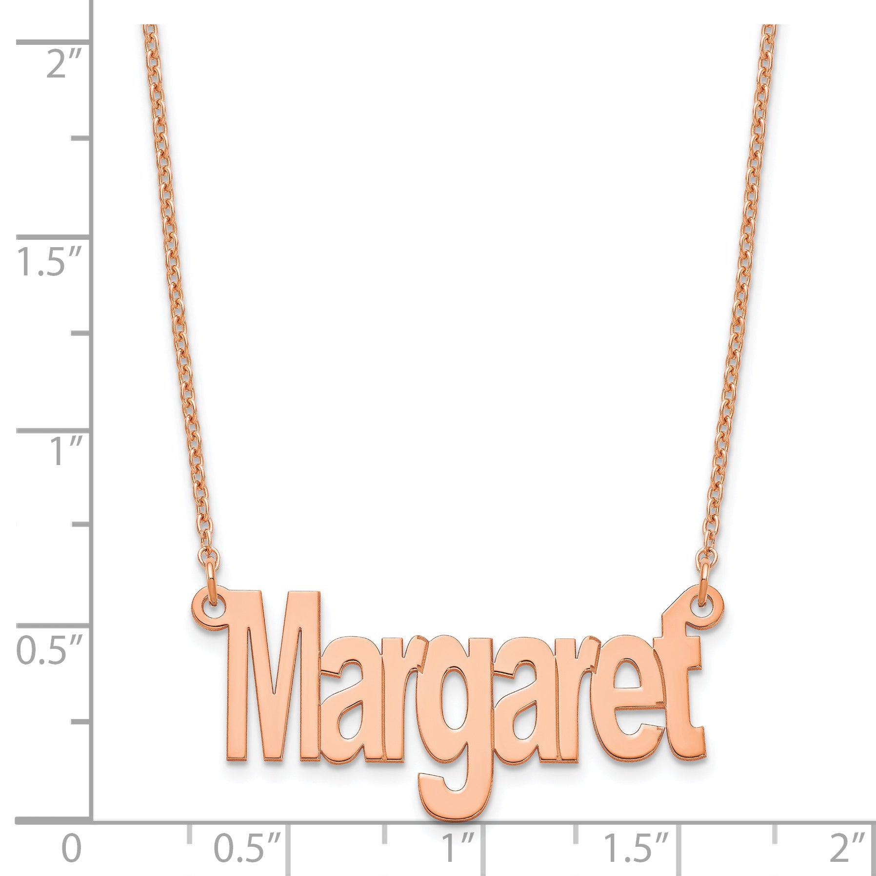 Rose Plated Sterling Silver/Rose Small Name Plate Necklace