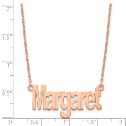 Rose Plated Sterling Silver/Rose Small Name Plate Necklace