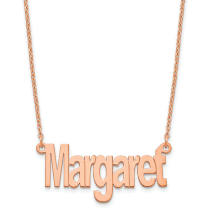 Rose Plated Sterling Silver/Rose Small Name Plate Necklace