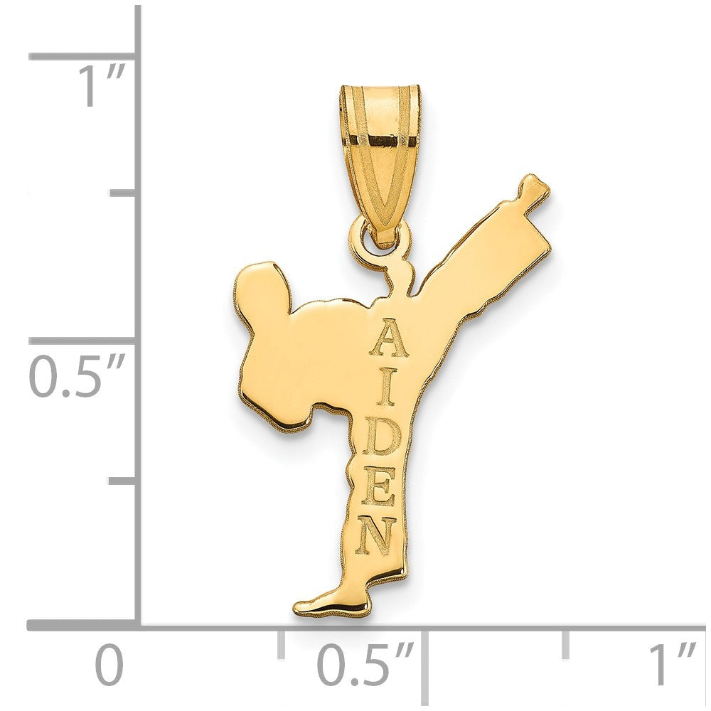 Gold Plated Sterling Silver/Gold Personalized Boy Karate Pendant