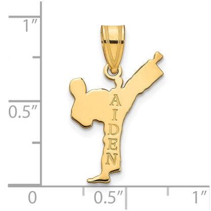 Gold Plated Sterling Silver/Gold Personalized Boy Karate Pendant