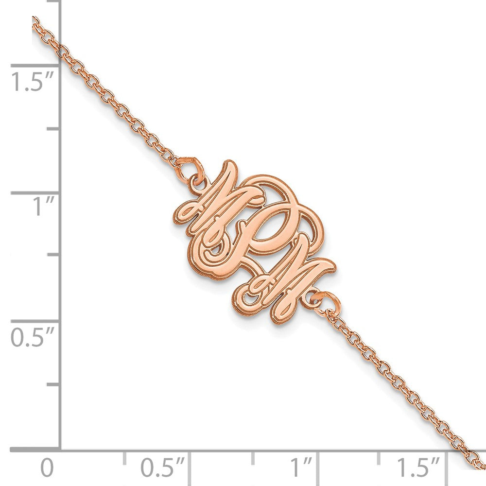 14K Rose Gold Etched Monogram Bracelet