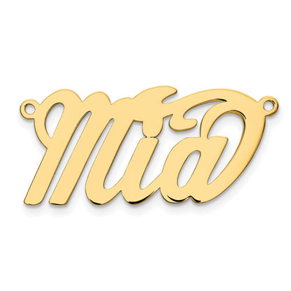Gold Plated Sterling Silver/Gold Polished Name Plate