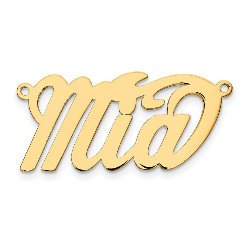Gold Plated Sterling Silver/Gold Polished Name Plate