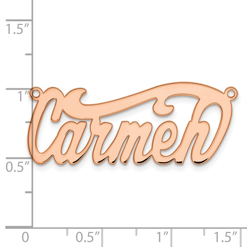 14K Rose Gold Polished Name Plate