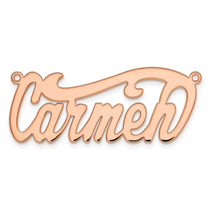 14K Rose Gold Polished Name Plate