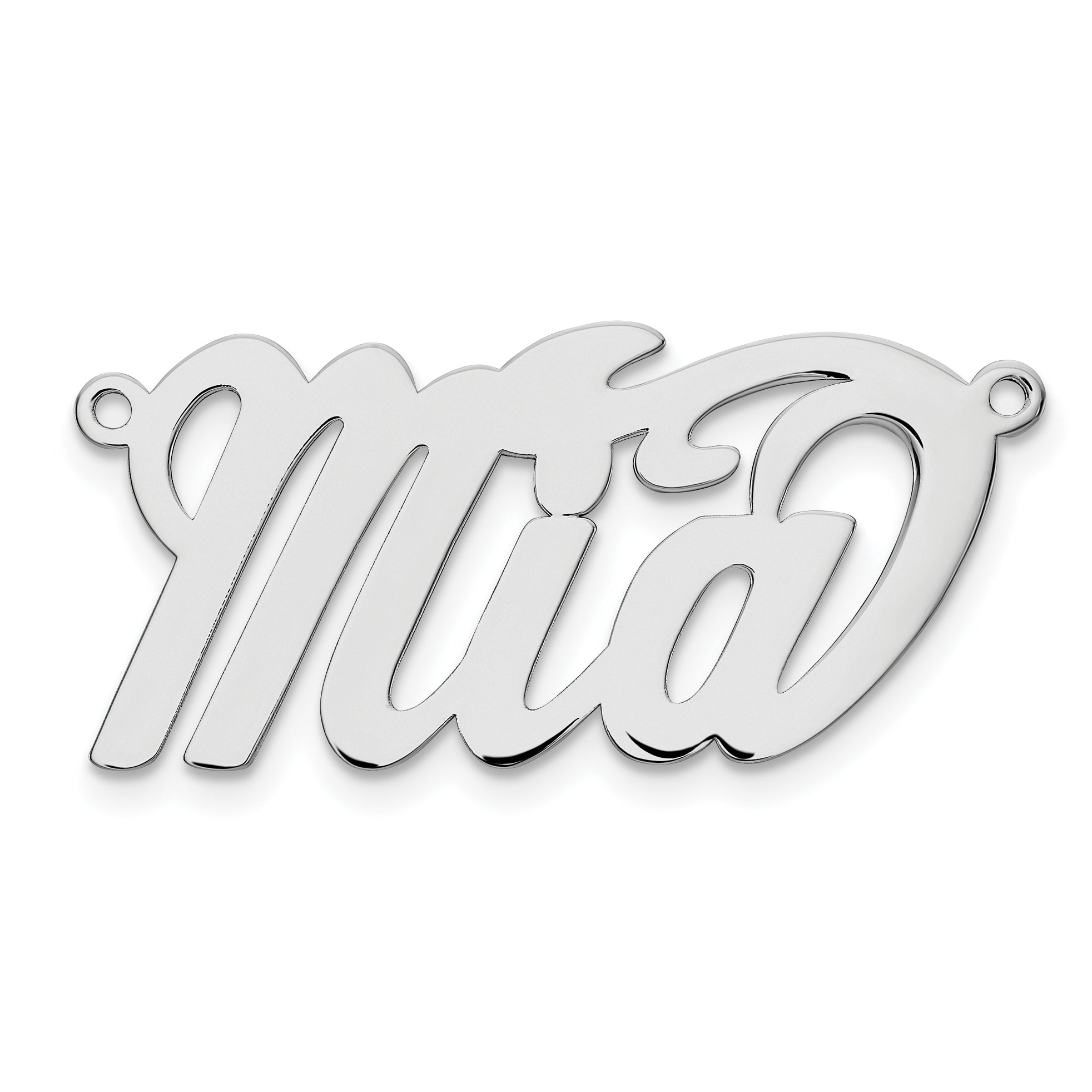 Sterling Silver Silver/Rhodium Plated Polished Name Plate
