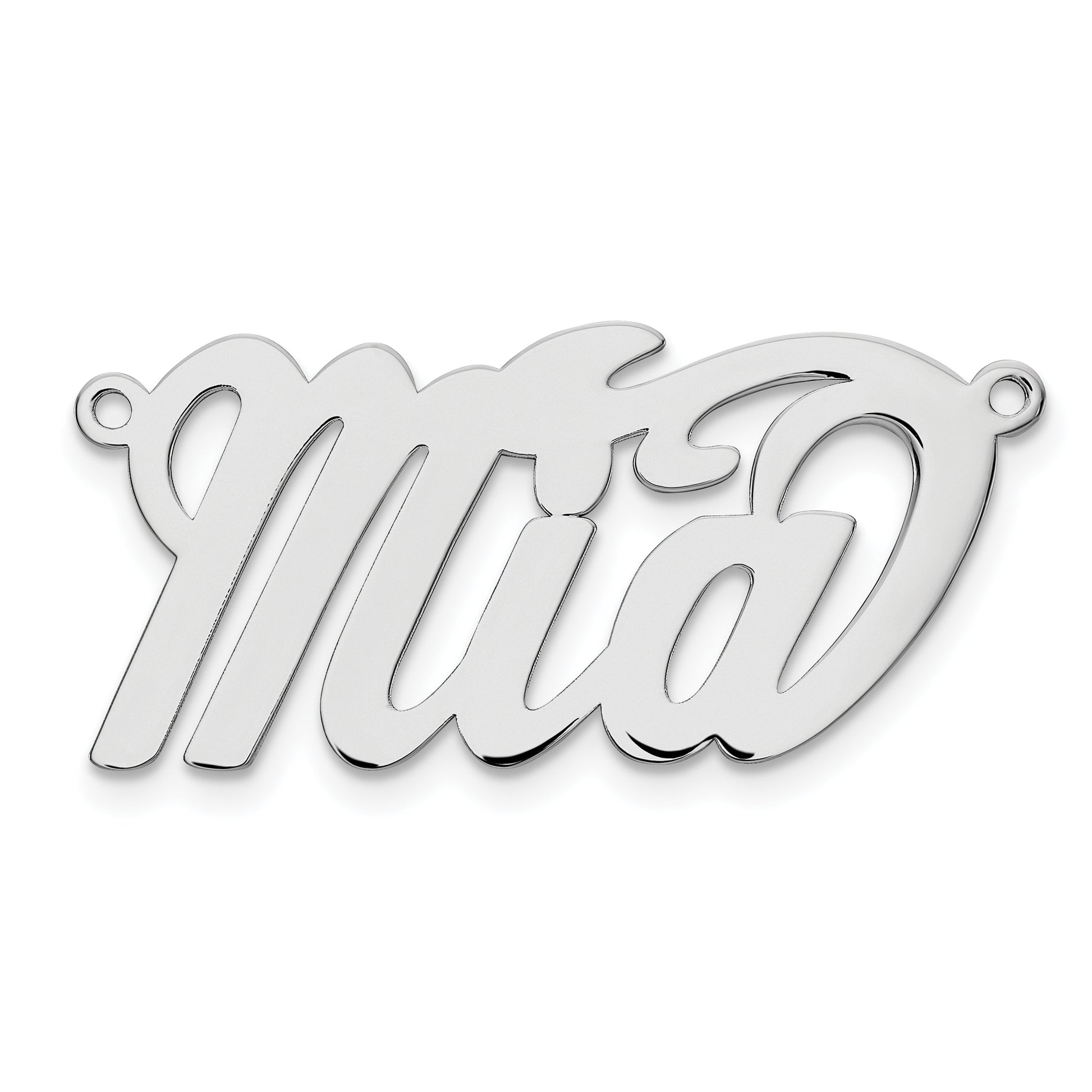 Sterling Silver Silver/Rhodium Plated Polished Name Plate