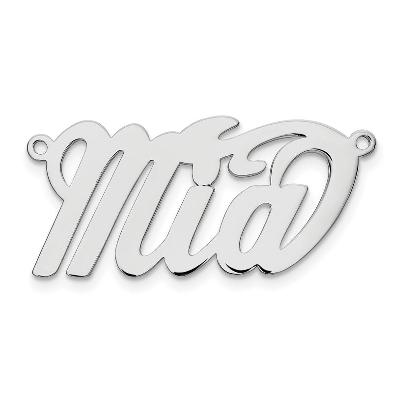 Sterling Silver Silver/Rhodium Plated Polished Name Plate