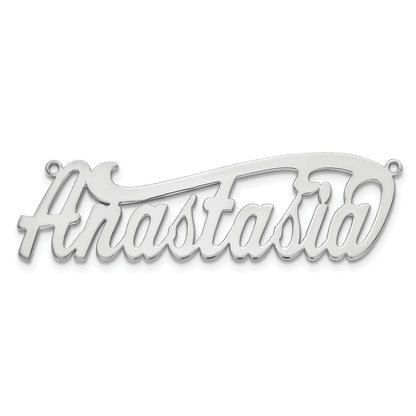 Sterling Silver Silver/Rhodium Plated Polished Name Plate