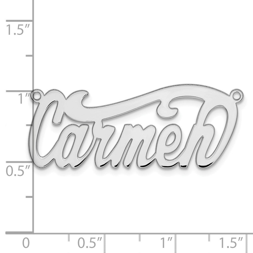 14K White Gold Polished Name Plate