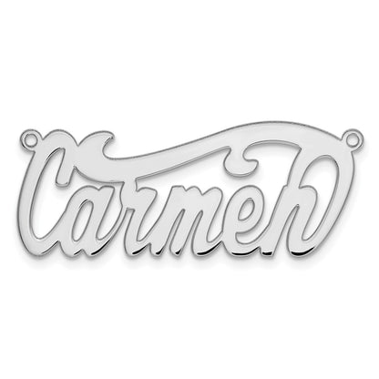 14K White Gold Polished Name Plate