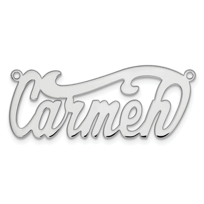 Sterling Silver Silver/Rhodium Plated Polished Name Plate