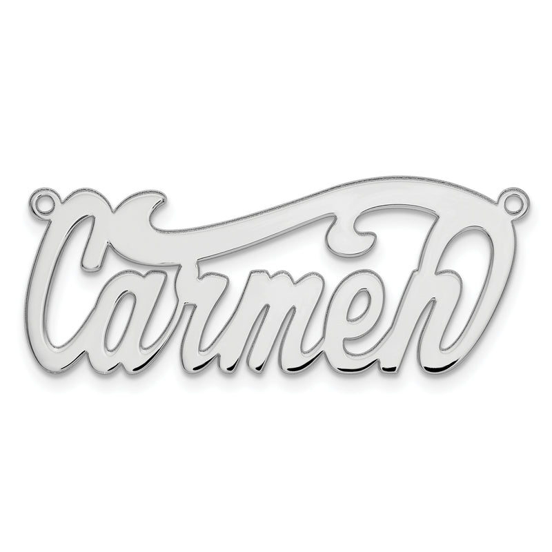 Sterling Silver Silver/Rhodium Plated Polished Name Plate