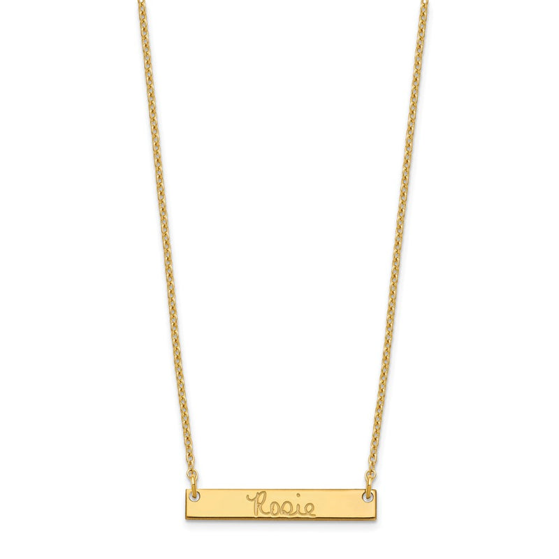 Gold Plated Sterling Silver/Gold Small Signature Bar Necklace