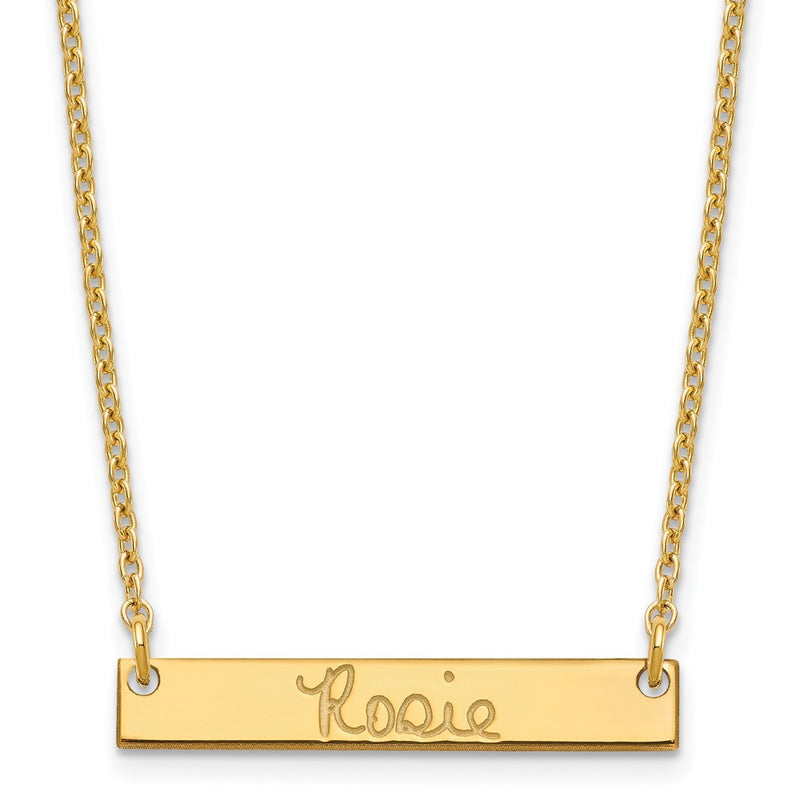 Gold Plated Sterling Silver/Gold Small Signature Bar Necklace