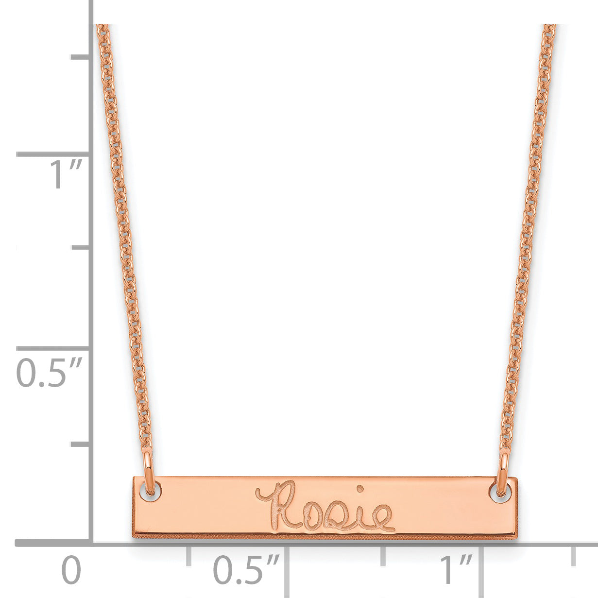14K Rose Gold Small Signature Bar Necklace