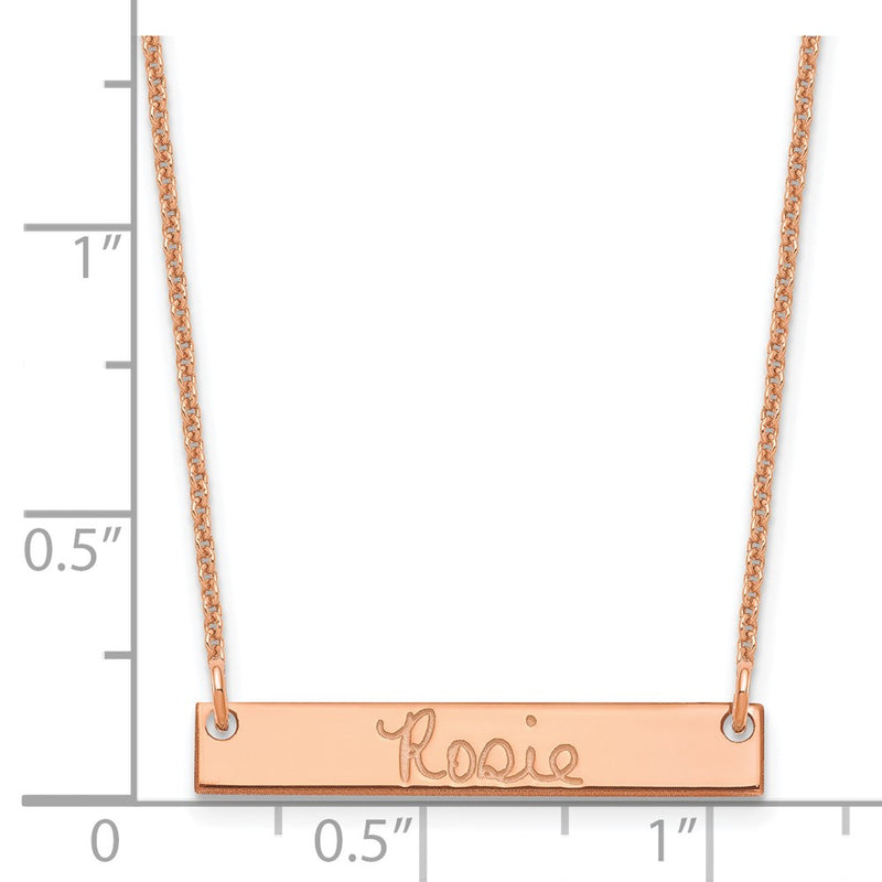 14K Rose Gold Small Signature Bar Necklace