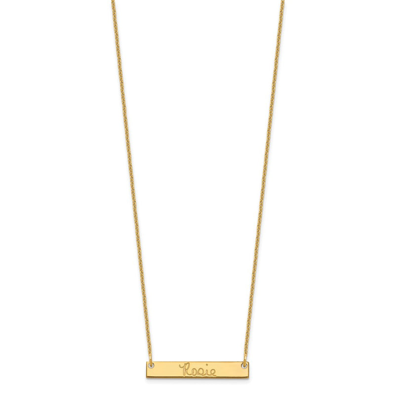 14K Yellow Gold Small Signature Bar Necklace