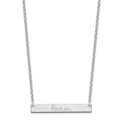Sterling Silver Silver/Rhodium Plated Medium Signature Bar Necklace