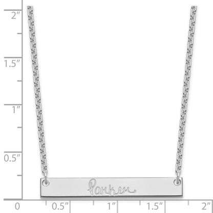 Sterling Silver Silver/Rhodium Plated Medium Signature Bar Necklace