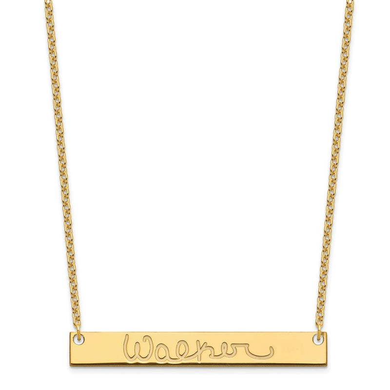 Gold Plated Sterling Silver/Gold Large Signature Bar Necklace
