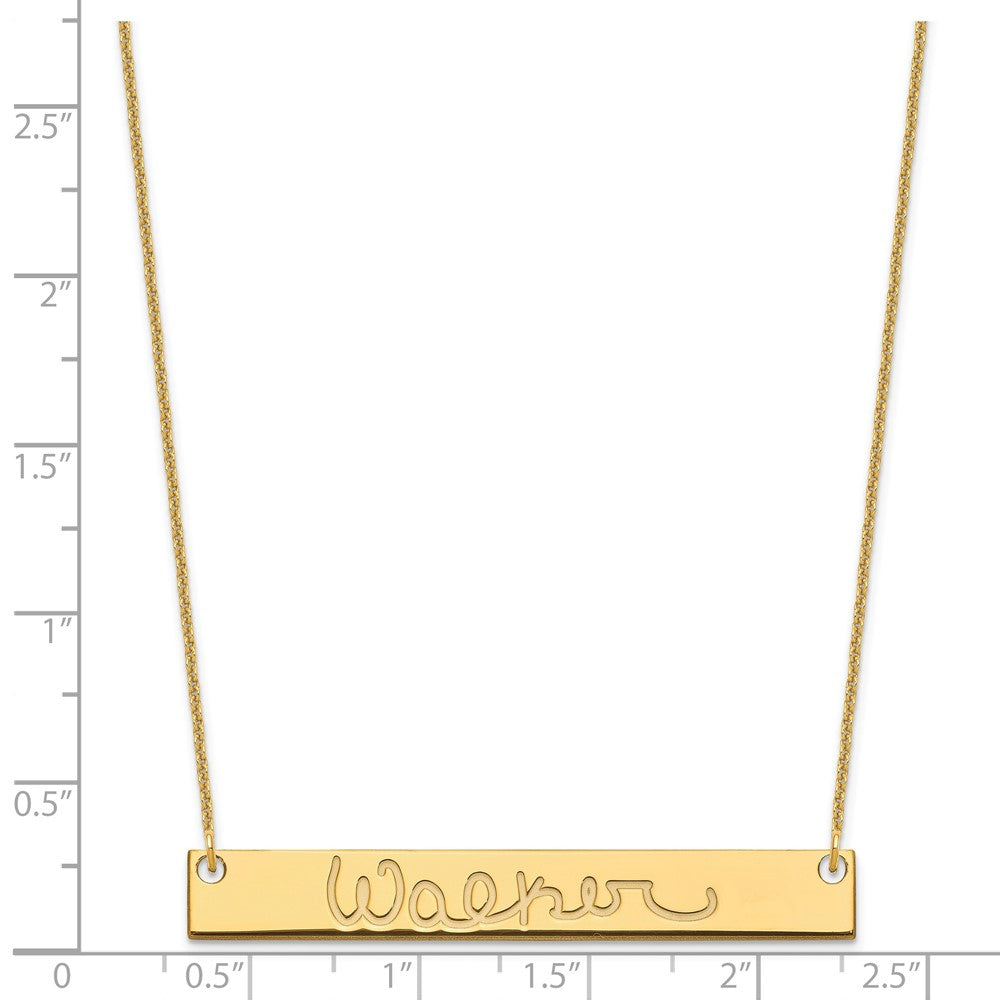 14K Yellow Gold Large Signature Bar Necklace