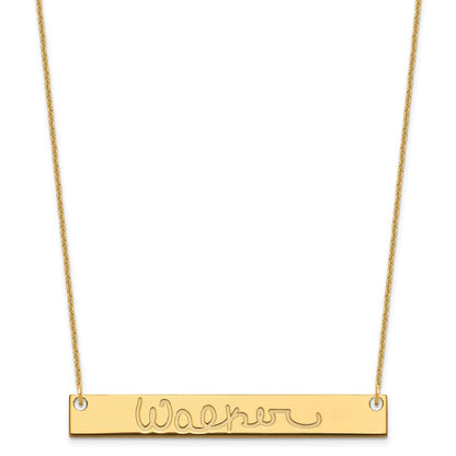 14K Yellow Gold Large Signature Bar Necklace